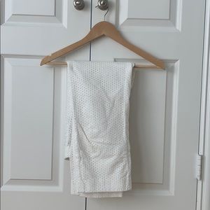 J. Crew White Eyelet Crop Pants